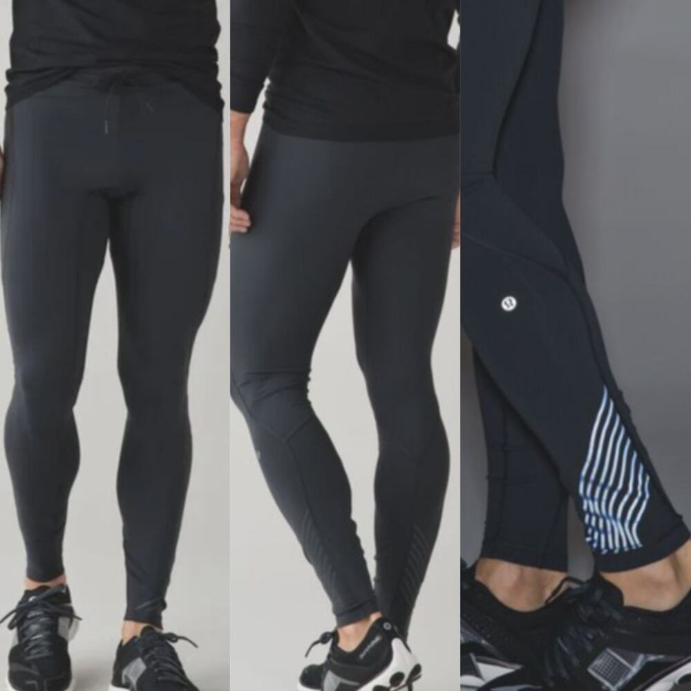 Lululemon Men's Tight Stuff Tight-Blackout Deep Coal Reflective Drawstring MED